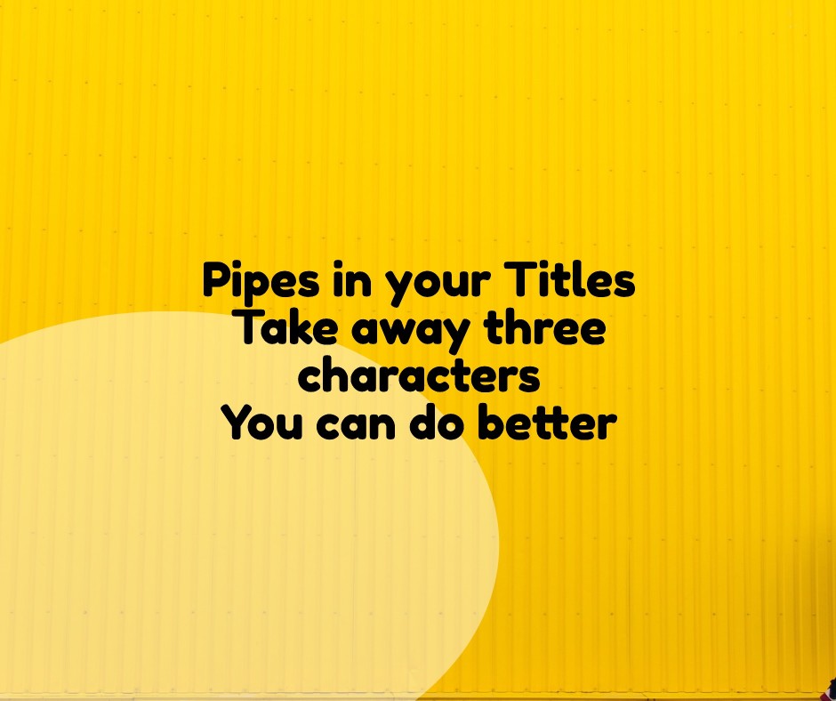 Get rid of Title pipes