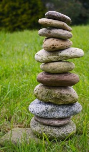 12 stones stacked one atop the other represent the 12 most popular guest posts of 2012