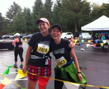 This is right after I crossed the finish line. I'm soggy, but happy. 